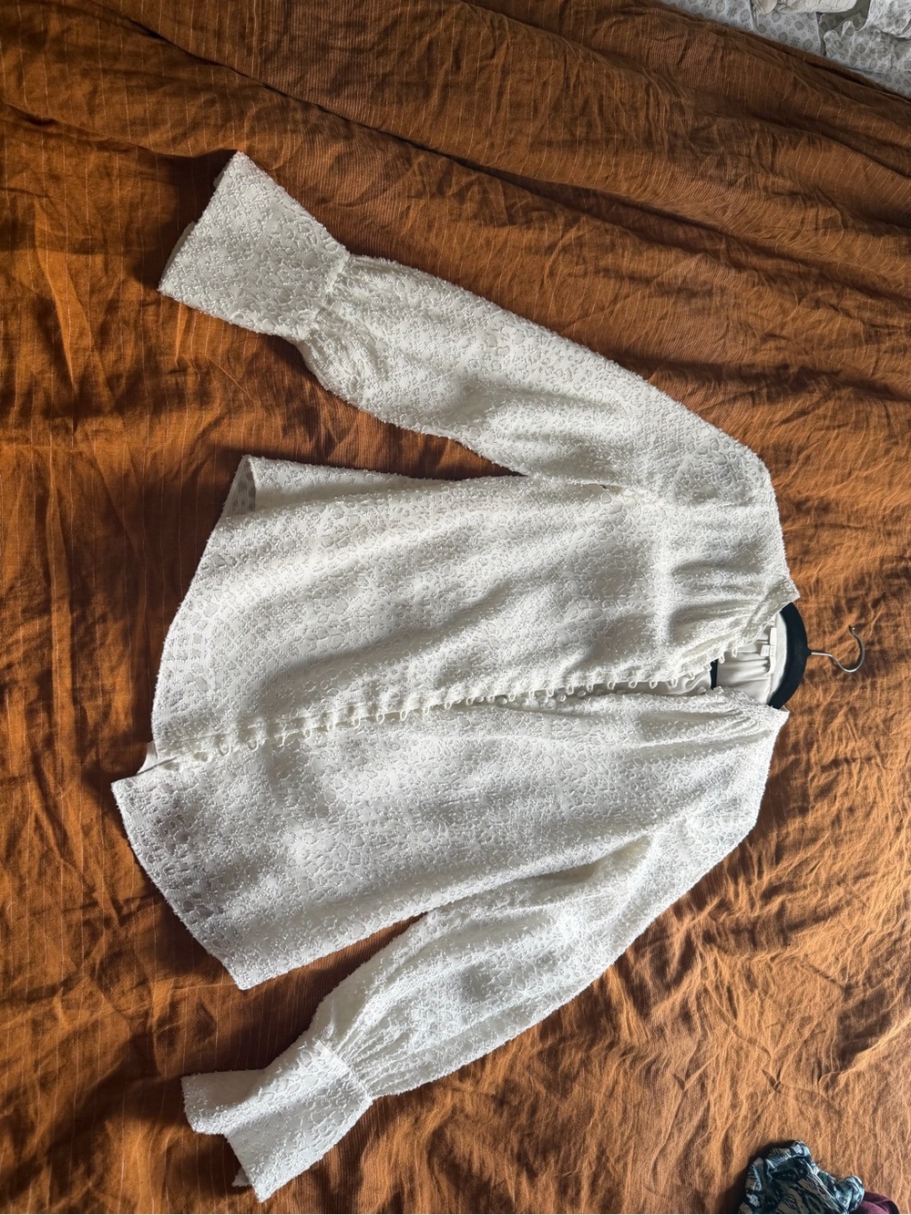 Joie White Lace Button-Front Women's Blouse